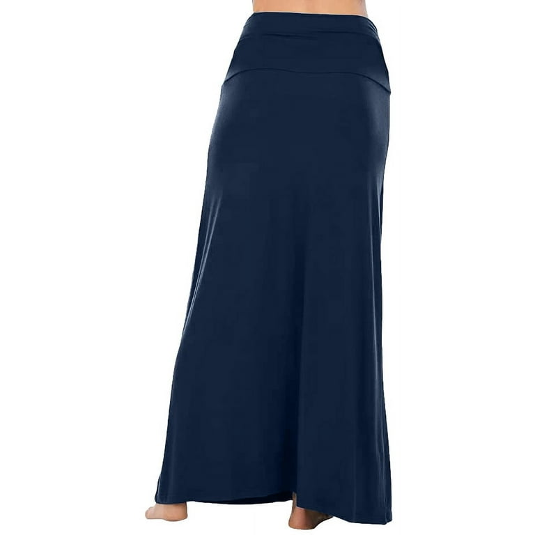 スカート RONRON HEART PENDANT LACE TRACK LINE FLARE MAXI SKIRT NAVY R Sweet Hearts Maxi Skirt for Women- Foldover High Waist Long