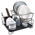 thumbnail image 3 of Dish Drying Rack, Dish Rack for Kitchen Counter, Rust-Proof Dish Drainer with Drying Board and Utensil Holder for Kitchen Counter Cabinet, 16.9” L× 12.9”W× 10.2”H, Black, 3 of 3