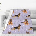 thumbnail image 4 of Salouo German Shepherd Dog Print Bed Blankets,Flannel Blanket Comfortable Air Conditioning Blanket Lightweight Blanket for Sofa Bed Travel & Couch -40"x30", 4 of 8