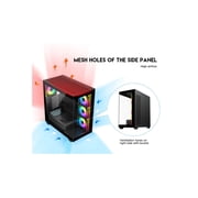 DIYPC ARGB-N6-BK Black Dual USB3.0/ 1 xType C Tempered Glass ATX Gaming Computer Case w/ Dual Tempered Glass Panel and 4 x ARGB PWM Fans (Pre-Installed). Support BTF Back Plug MB