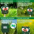 thumbnail image 6 of Solar Animal Repeller Ultrasonic Pest Control - Motion Activated, Flashing LED, Weatherproof for Deer, Cats, Dogs, Squirrels, Rabbits - Outdoor Garden, Yard, Farm Protection (Green), 6 of 7