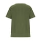 thumbnail image 5 of ICHUANYI Clearance Women's Summer Casual Round Neck Short Sleeve Flower Printing Loose Shirt Tops(Army Green, XXL) ICHUANYI WER2023081013501, 5 of 5