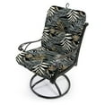 thumbnail image 2 of Jordan Manufacturing 45" x 22" Maryland Driftwood Black Leaves Rectangular Outdoor Chair Cushion with Ties and Hanger Loop (2 Pack), 2 of 11