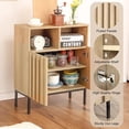 thumbnail image 4 of LinTimes Buffet Bahut avec Rangement, Armoire de Rangement Industrielle Moderne Table d'Appoint avec Panneau Cannelé Porte Pattes en Métal pour Salon, Salle à Manger, Couloir, 23.6 Pouces L x 10.6 Pouces P x 28.7 Pouces H, 4 of 7