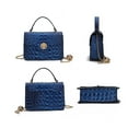 thumbnail image 4 of MKF Collection Mae Women Mini Fashion Crossbody Bag, Stylish Faux Crocodile-Embossed Top Handle by Mia K - Royal Blue, 4 of 6