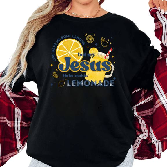 UNISHE Women's Life Gave Me Lemons But My Jesus Makes Lemonade Christian Graphic Short Sleeve T-Shirt Cotton Crewneck Top