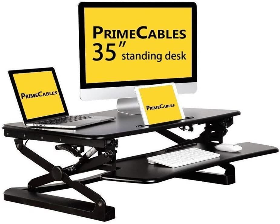 PrimeCables® Height Adjustable 35 Inches Wide Platform Standing Desk