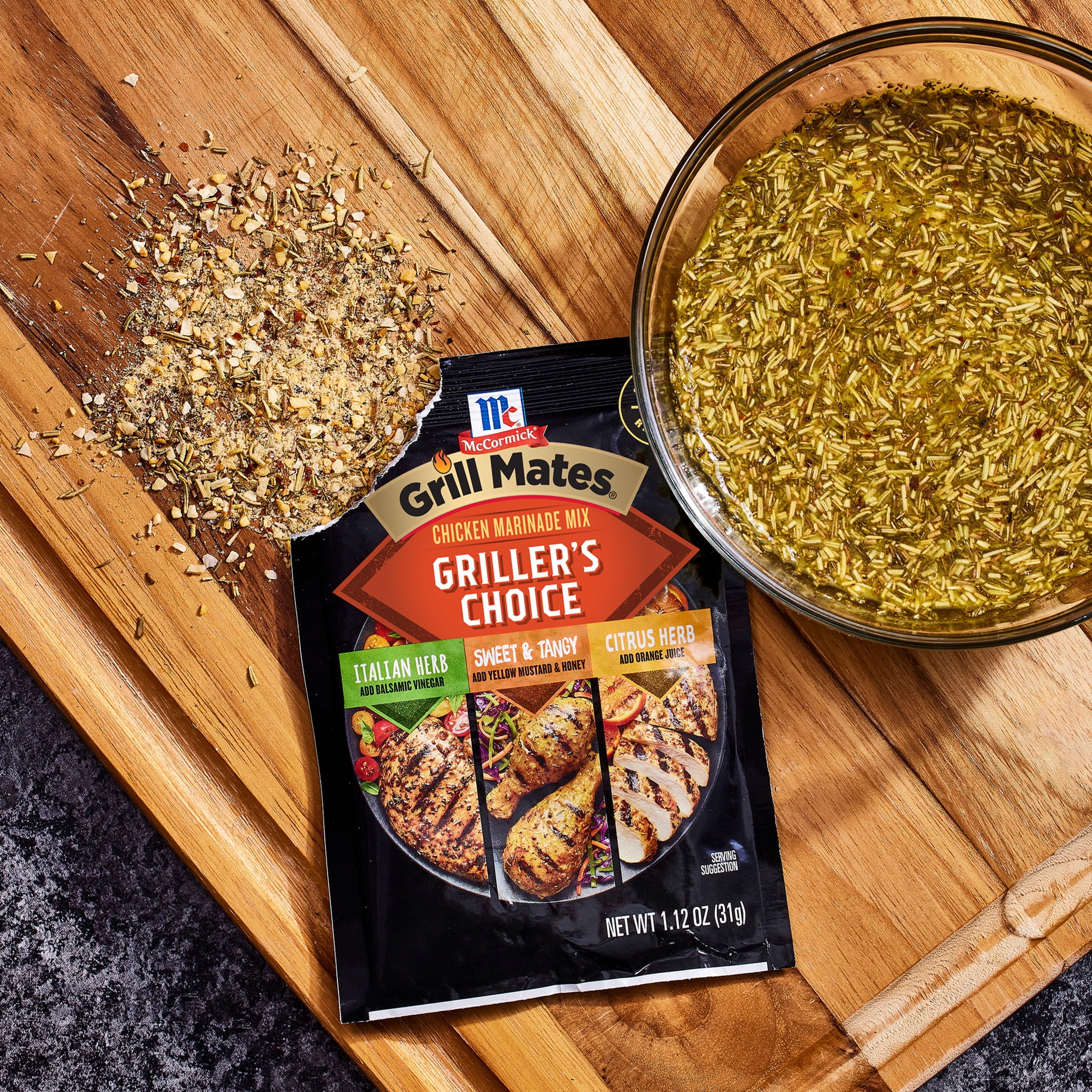 (5 pack) McCormick Grill Mates Griller's Choice Chicken Marinade Mix, 1.12 oz Packet