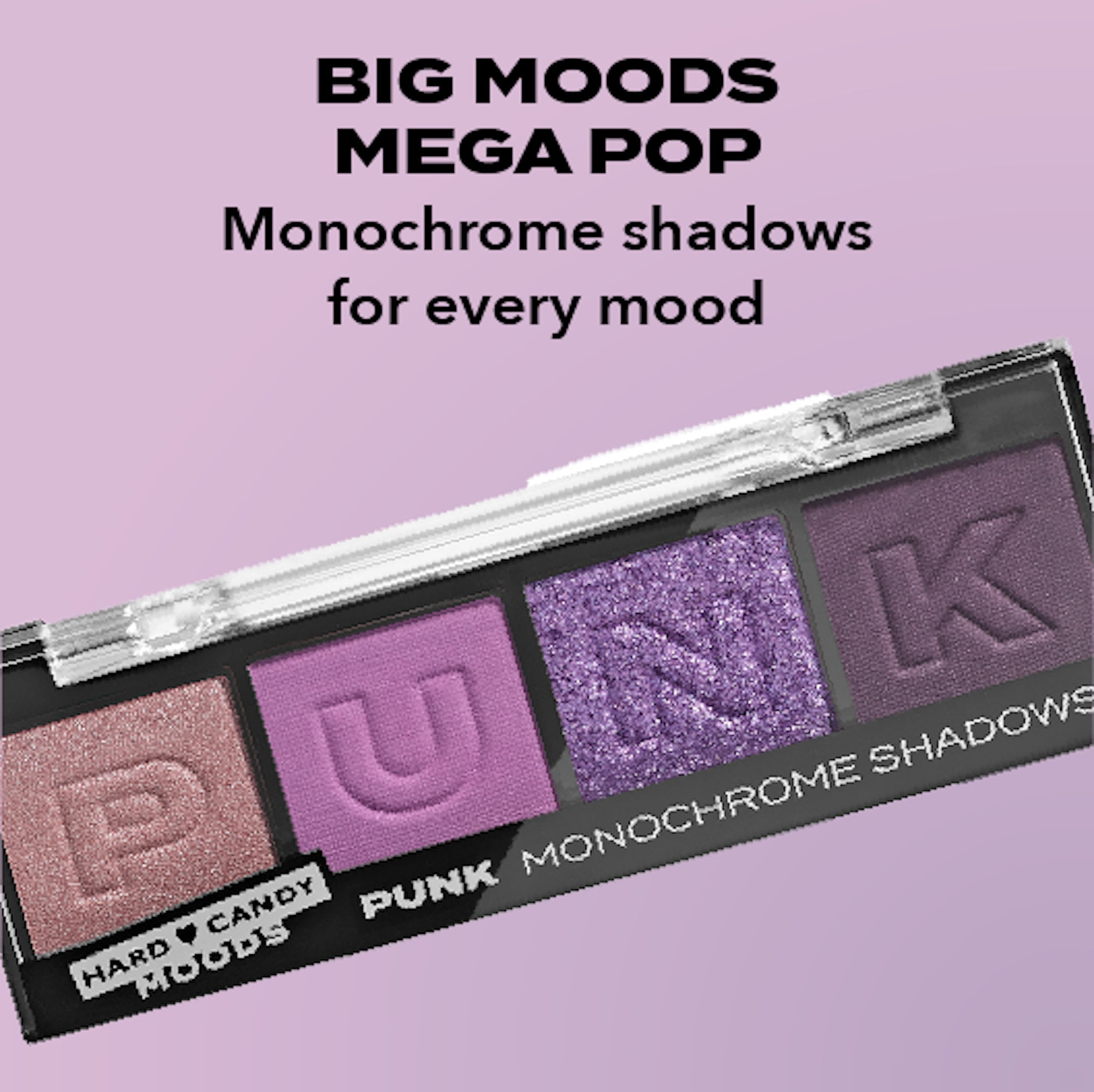 (2 pack) Hard Candy, Moods Shadow Palette, 4 Bold & Buildable Monochromatic Shades, PUNK, .10oz