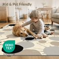 thumbnail image 4 of ODIKA 8'x10' Washable Area Rug Non-Shedding, Easy Care, Abstract Farmhouse Asymmetric Splash Motif Bold Neutral Bulk Flowing Dynamic for King Size Bedroom Under Bed, Master Suite, 4 of 7
