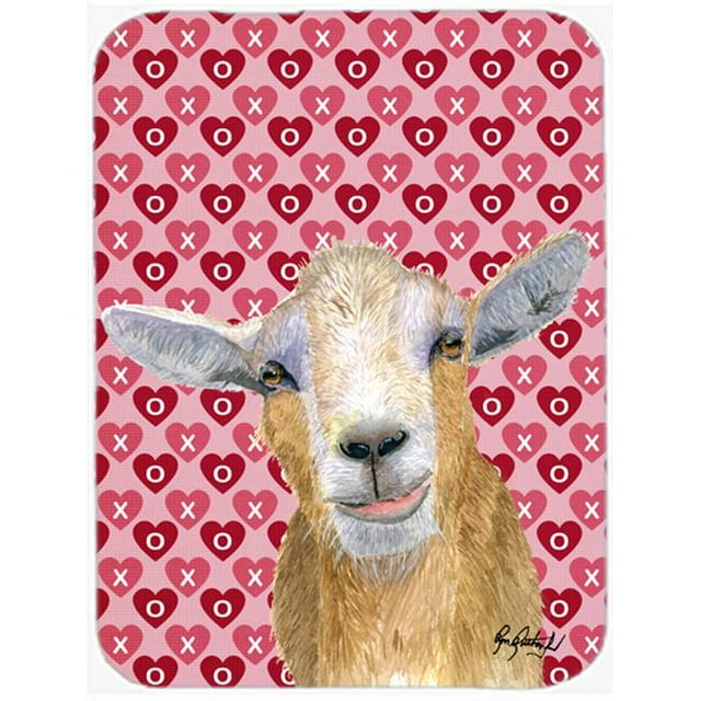 Carolines Treasures RDR3026LCB 15 X 12 In. Hearts and Love Goat Glass Cutting Board Large Size