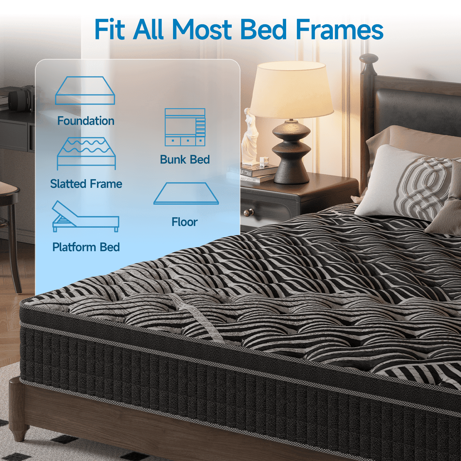 Doubleslee 12 inch King Mattress, Memory Foam Hybrid Mattress in a Box, Pressure Relief