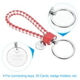 thumbnail image 3 of Braided Leather Keychain with Stainless Steel Key Ring Sleeve, PU Woven Wristlet Lanyard, White Red 2 Pack, 3 of 5