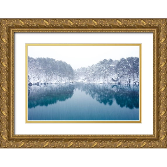 Makoto, Sasaki 18x13 Gold Ornate Wood Framed with Double Matting Museum Art Print Titled - Goshiki-numa-Urabandai