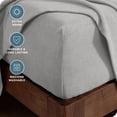 thumbnail image 2 of Bare Home Sábana Ajustable de Vellón Acogedor - Sábana de Vellón Polar Extra Suave - Sábana de Bolsillo Profundo - Twin, Gris Claro, 2 of 5