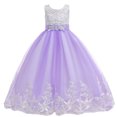 thumbnail image 2 of Dress Gift for Girls Girls Princess Lace Flower Pageant Dress Puffy Floor Length Wedding Bridesmaid Dress Party Tulle Pink Gown Save Big, 2 of 9