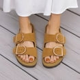 thumbnail image 2 of Cushionaire Legacy Cork Footbed Leather Sandals for Women – Genuine Leather Double Strap Slides with Adjustable Buckles + Memory Foam, 2 of 15