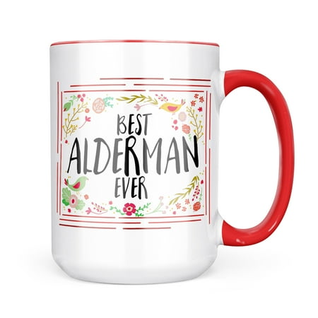 

Neonblond Happy Floral Border Alderman Mug gift for Coffee Tea lovers