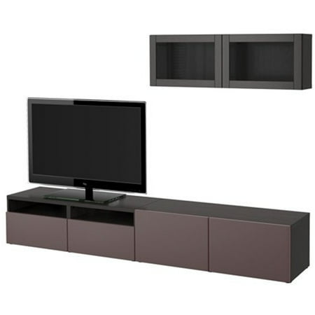 Black Gl Tv Unit With Doors Entertainment Centers Stands Ikea Tv Storage Combination With Push Open Drawers And Gl