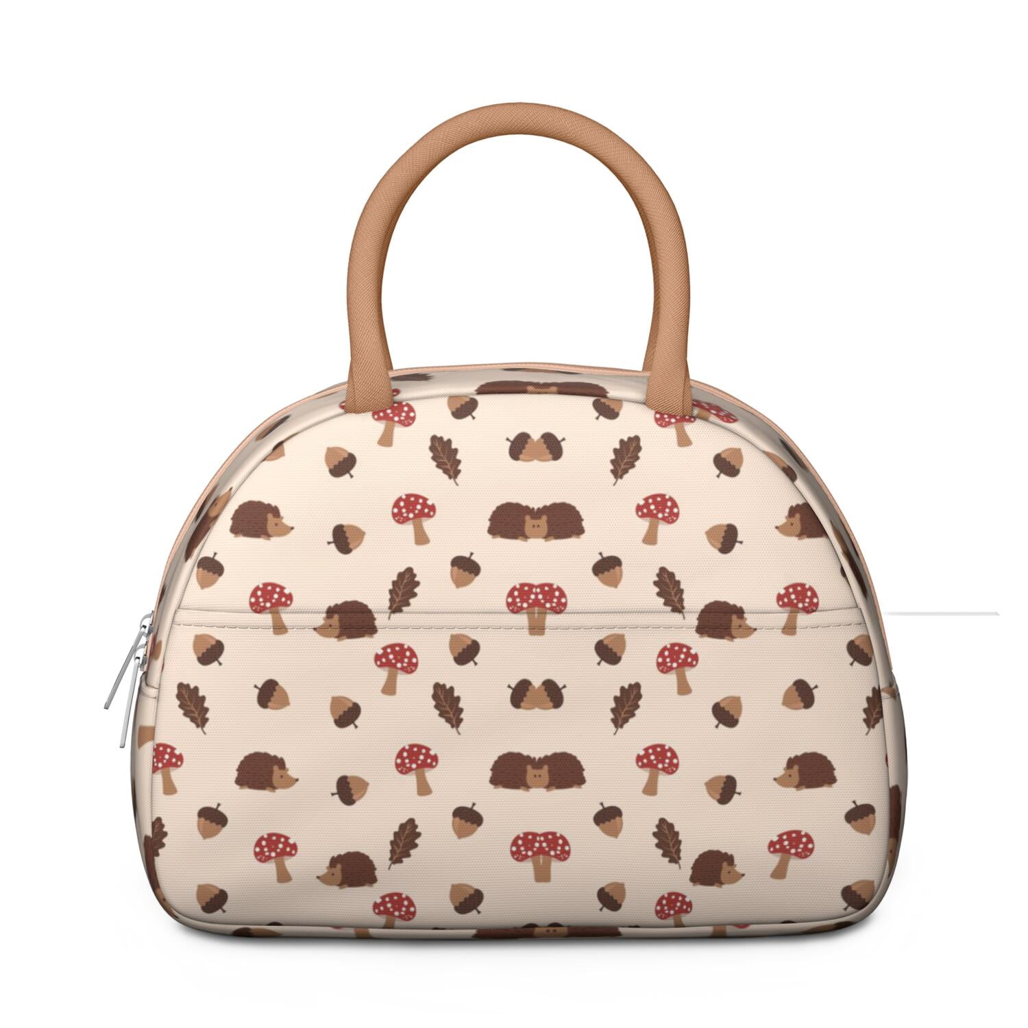 Vintage Mushroom Lunch Box – Reusable Insulated Bag with Botanical Fungi Design, Ideal for Work or Outdoors