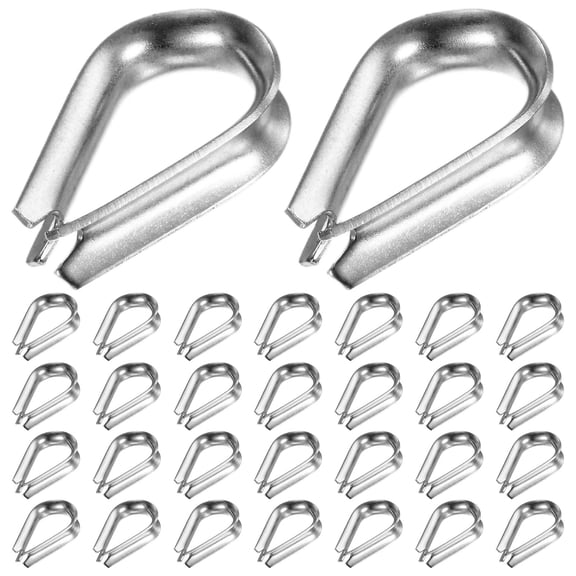 Uxcell 30-Pack Wire Rope Thimbles, M5 Stainless Steel 5mm Rope Thimble Rigging Wire Cable Protection