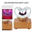thumbnail image 4 of Lámpara Atmósfera Forma de corazón Luz Base de madera maciza Vidrio 3D Enchufe USB para dormir Ehuebsd Para estrenar, 4 of 9