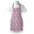 thumbnail image 3 of Geometric Apron Sixties Inspired Wavy Lines Vibrant Image Curved Stripes Funky Pattern, Unisex Kitchen Bib Apron with Adjustable Neck for Cooking Baking Gardening, Hot Pink White Black, by Ambesonne, 3 of 3
