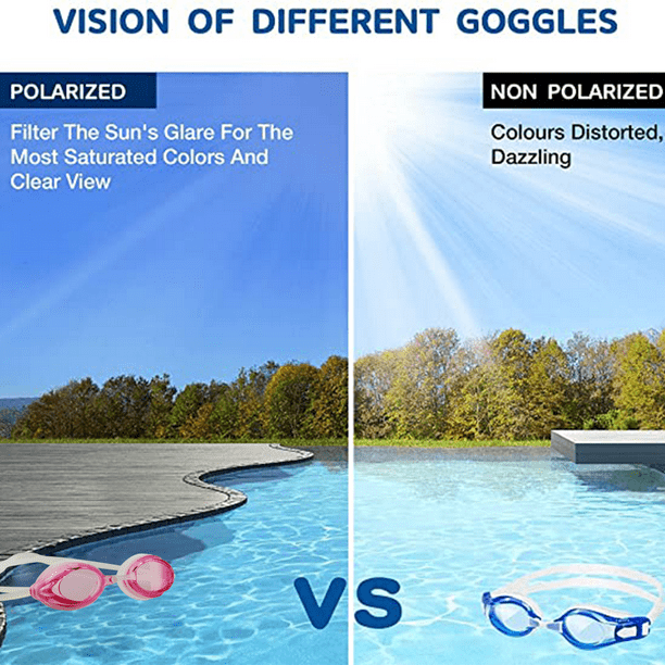 Swimming Goggles for Men/Women, Polarized Anti-Fog UV Protection Mirrored  Adult Swim Goggles, Swimming Glasses-Pink 