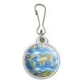 thumbnail image 1 of Animals of the World Continents Atlas Globe Pattern Jacket Handbag Purse Luggage Backpack Zipper Pull Charm, 1 of 5