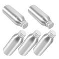 thumbnail image 4 of 5 botellas dispensadoras de viaje: frascos de aluminio de 100 ml con tapa de rosca. Envases vacíos rellenables para perfumes y lociones., 4 of 7