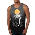 thumbnail image 1 of Tanques para Hombre para la Moda de Verano Casual Solto Chaleco Impresión Deportivo Cuello Redondo Tanque, Poliéster de Algodón, 1 of 3