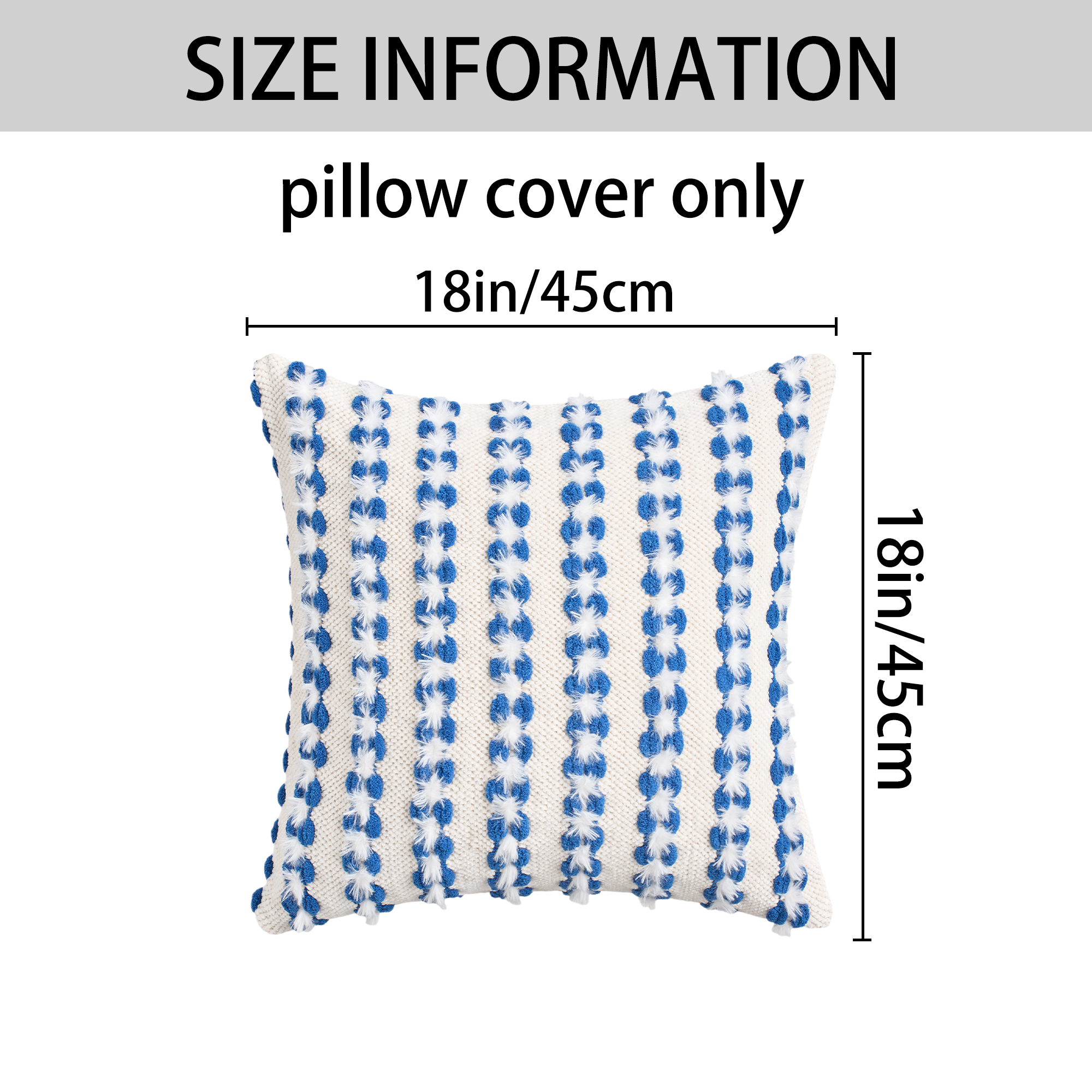 Unique Bargains Striped Linen Throw Pillow Covers Decorative Cushion Cases Light Blue