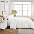 thumbnail image 4 of YEPCLUB White Cal King Size Pintuck 7-Piece Comforter Set, Pinch Pleat Bed in a Bag, All Season Down Alternative Bedding Set with Comforter, Sheets, Pillowcases & Shams, 4 of 7