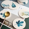 thumbnail image 5 of Posavasos de 6 piezas, con base de corcho, almohadilla de protección de escritorio, para colocar tazas y tazas, posavasos redondo de piedra cerámica., 5 of 5