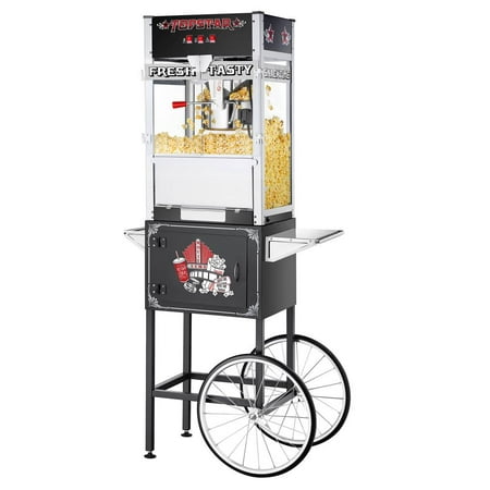 Great Northern TopStar Black Commercial Quality Popcorn Machine with Cart,