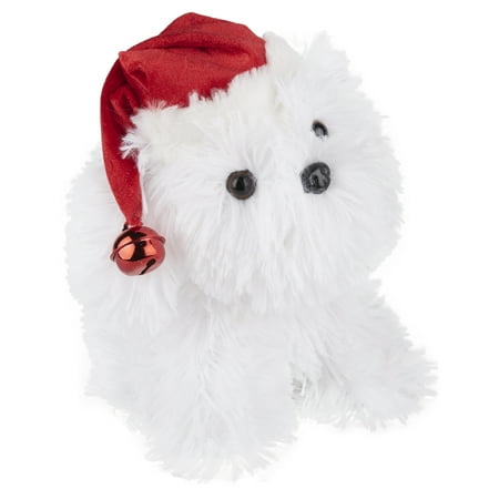 fluffy white dog toy