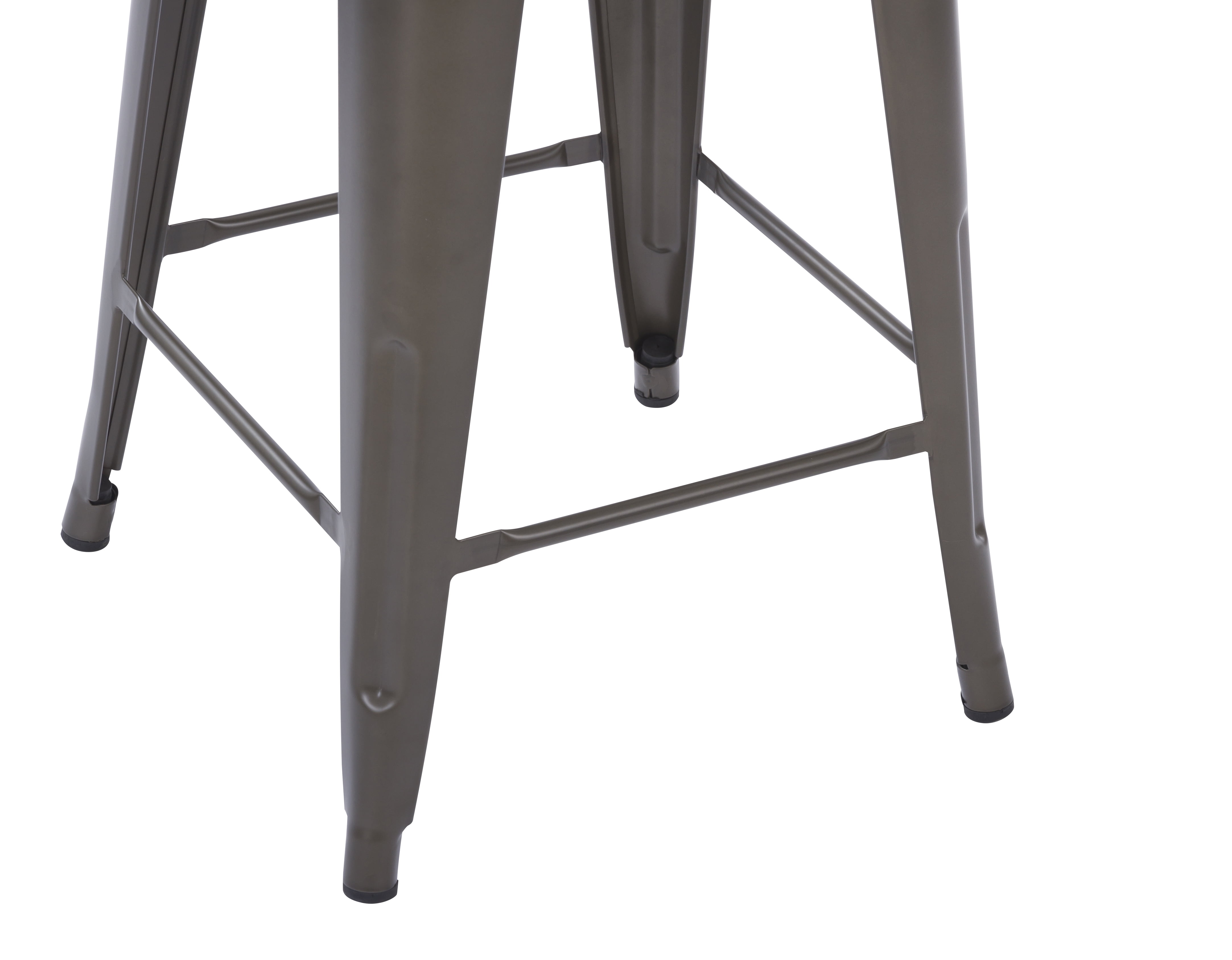 Howard 24inch Metal Stackable Counter Height Stool, Set of 4, Gunmetal Color for Indoor