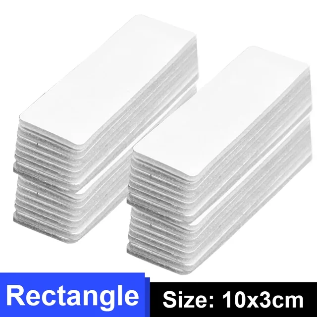 Carpet Fixing Stickers Double Sided Self-Adhesive Non-slip Sticker Car Floor Mat Fixed Patches Universal Adhesive Fastener Tapes White-Rectangle-B 50pairs (100pcs)