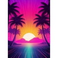 thumbnail image 2 of Idea4wall 4pcs Tropical Sunset Radiant with Palm Silhouette Landscape Wall Murals, Removable Self-Adhesive Stick Wallpaper Large Wall Stickers for Home Decorative, 96"x120", 2 of 5