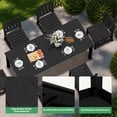 thumbnail image 3 of SERWALL 10-Piece Outdoor Dining Set with Umbrella, 75" HDPE All Weather Patio Table and Chairs, Black (umbrella base not included), 3 of 10