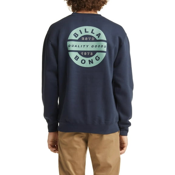 Billabong Men's Zinc Organic Cotton Blend Crewneck Pullover Sweatshirt (Medium, Navy)