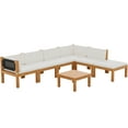 thumbnail image 4 of Homall 7 Pieces Outdoor Furniture Set, Patio Conversation Set Acacia Wood Outdoor Furniture Set, All Weather Outdoor Sofa Set with Coffee Table, Beige, 4 of 7