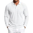 thumbnail image 5 of Thousandth Men's Waffle Long Sleeve Shirt Classic Collared Pullover Casual Breathable Shirts for Golf, Hiking and Active Days, 5 of 10