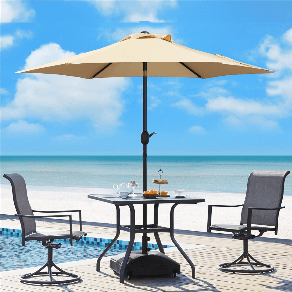 Renwick Square Rolling Umbrella Base Stand with Rounded Corners, Black