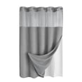 thumbnail image 5 of No Hooks Polyester Textured Shower Curtain with Snap-in Fabric Liner Set, Hotel Luxury Decor Shower Curtains for Bathroom with See Through Top Window, Waterproof & Washable, 71Wx75H,Gray, 5 of 7