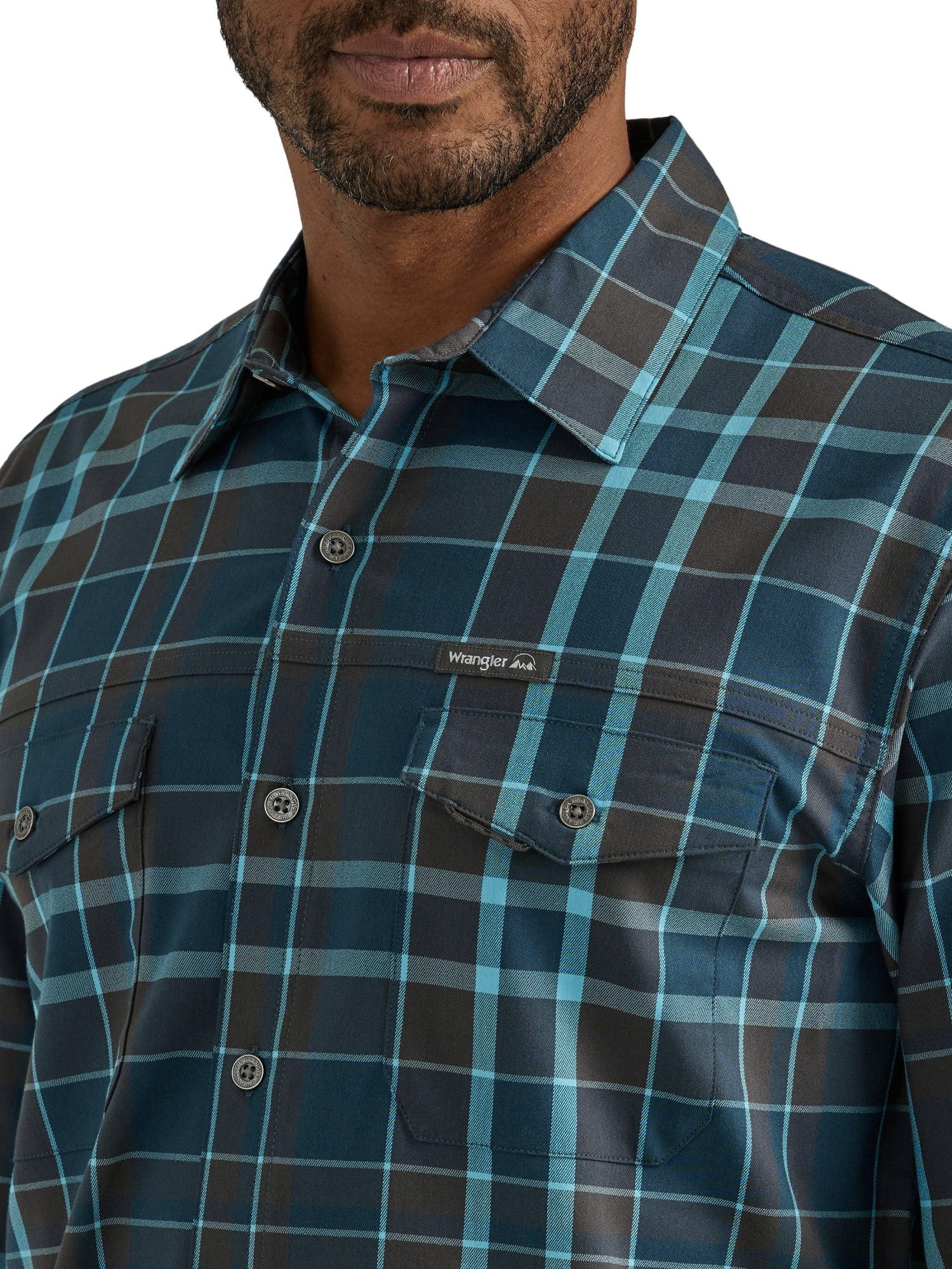 Wrangler® Men's Outdoor Long Sleeve Shirt with UPF 30+ Protection, Sizes S-5XL