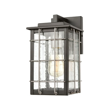 

Brewster 1-Light Sconce in Matte Black with Seedy Glass