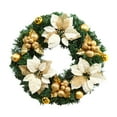 thumbnail image 2 of Iumwxz Christmas Wreath for Front Door 15 Inch Full Artificial Wreath with Glitter Berry Clusters and Frosted Branches Blue PVC Indoor Outdoor Holiday Decor, 2 of 8