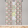 thumbnail image 4 of Ambesonne Boho Window Curtains, Exotic Flamingo and Leaves, Each 28" W x 63" L, Coral Multicolor, 4 of 4