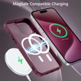 thumbnail image 3 of GUAGUA Case for iPhone 15 [Compatible with Mag-safe],6.1 inch Translucent Matte Slim Tpu Pc Anti Slip Full Protective Case,Shockproof Magnetic Case for iPhone 15 6.1",Red, 3 of 9